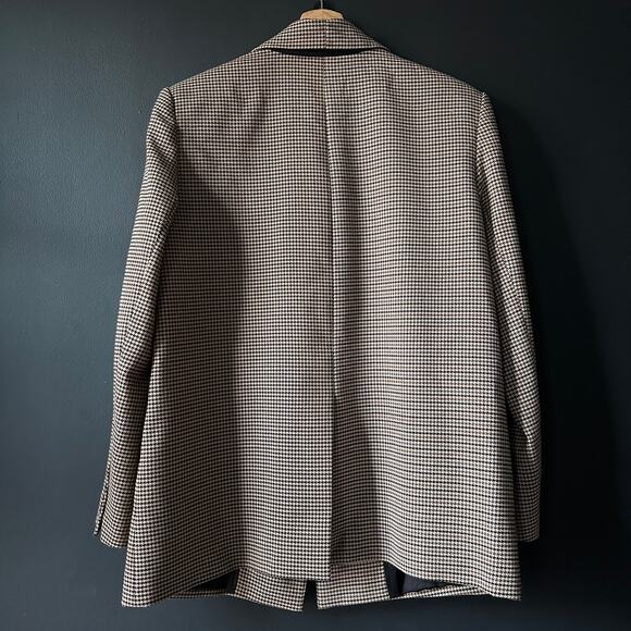Something Navy Lennon Brown Two Toned Houndstooth Blazer Size Medium - Picture 8 of 11